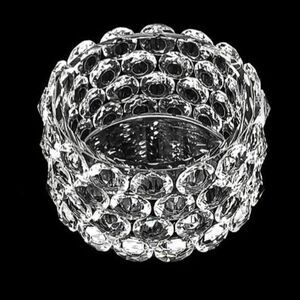 Vidali Collection Elegant Round Candle Holder Trinket Jar With Clear Jewels